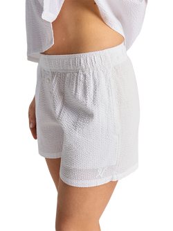 Nudea Organic Cotton Seersucker Boxer Shorts - view 2, White