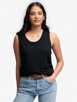 Superdry Relaxed Fit Vest Top, Eclipse Navy, Eclipse Navy