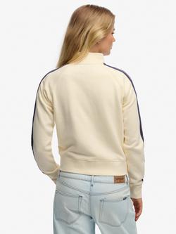 Superdry Essential Logo Zip Track Top, Desert Bone - view 2, Desert Bone Offwhite