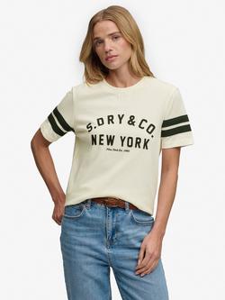 Superdry Country Club Applique T-Shirt, Cream, Cream