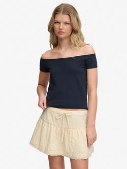 Superdry Bardot Top, Eclipse Navy