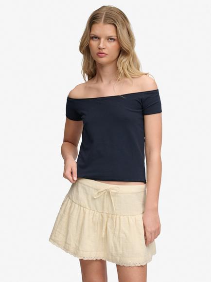 Superdry Bardot Top, Eclipse Navy