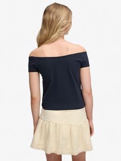 Superdry Bardot Top - view 2, Eclipse Navy