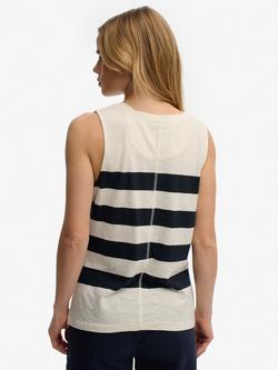 Superdry Striped Vest Top, Off White/Navy - view 2, Off White/Navystripe