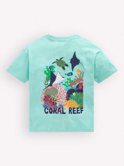 Mini Boden Kids' Placement Prints T-Shirt, Tie Dye Coral Reef - view 2, Tie Dye Coral Reef