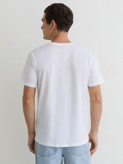 Reiss Dayton V-Neck Cotton T-Shirt, White - view 2, White