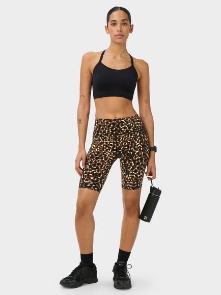 Sweaty Betty Power 9" Cycling Shorts, Brown Animal Print - view 2, Brown Animal Print
