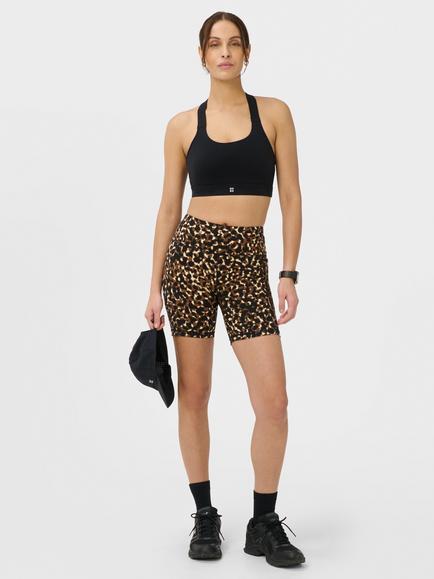 Sweaty Betty Power 6" Cycling Shorts, Brown Animal Print - view 2, Brown Animal Print
