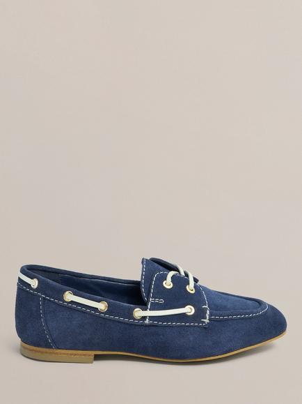 Hobbs Yasmine Suede Lace Up Loafers, Blue, Blue