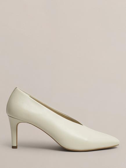 Hobbs Cleo Leather Stiletto Heel Court Shoes, Beige, Beige