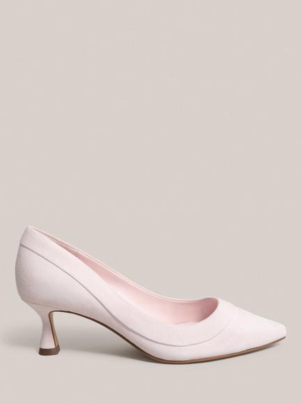 Hobbs Faye Suede Kitten Heel Court Shoes, Pink