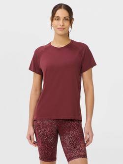 Sweaty Betty Athlete Featherweight Seamless T-Shirt, Merlot Red, Merlot Red