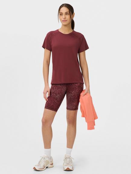 Sweaty Betty Athlete Featherweight Seamless T-Shirt, Merlot Red - view 2, Merlot Red