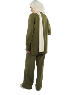 Bokitta Soft-Touch Modal Lounge Set - view 2, Olive