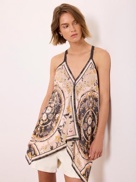 Mint Velvet Sleeveless Floral Print Top, Black/Multi, Black/Multi