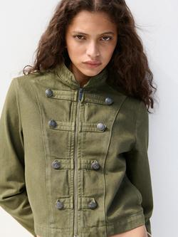 Mango Cazadora Utility Cotton Jacket, Khaki, Khaki
