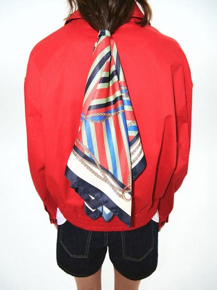 Mango Zip Neck Bomber Jacket - view 2, Red