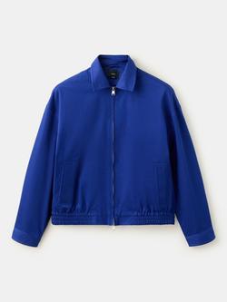 Mango Zip Neck Bomber Jacket - view 2, Blue