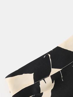 Mango Asymmetric One Shoulder Leaf Pattern Mini Dress, Raw - view 2, Raw