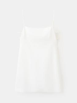 Mango Fit and Flare Square Neck Mini Dress, White, White
