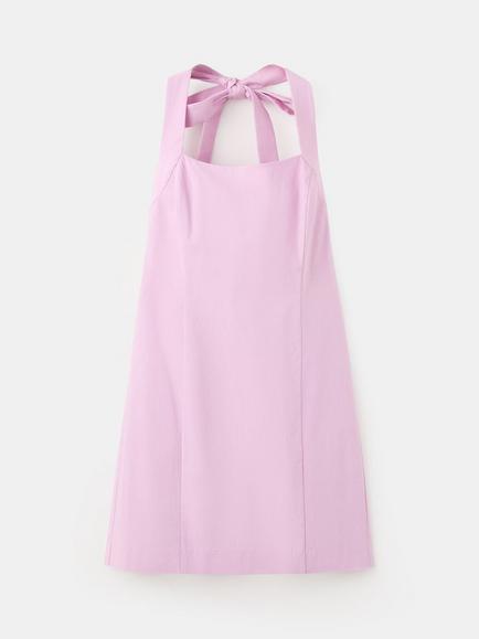 Mango A-Line Sleeveless Halterneck Mini Dress, Mauve, Mauve