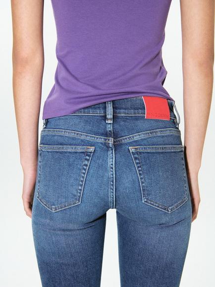 Mango Low Rise Skinny Jeans, Blue - view 2, Blue