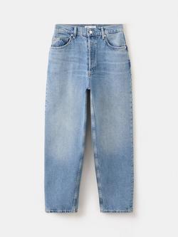 Mango High Waisted Denim Mom Fit Jeans, Blue, Blue