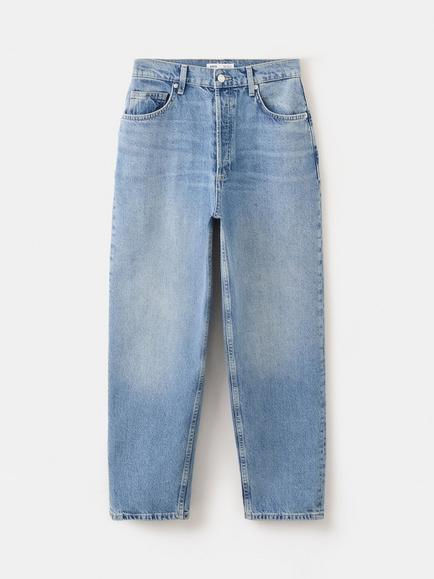 Mango High Waisted Denim Mom Fit Jeans, Blue, Blue
