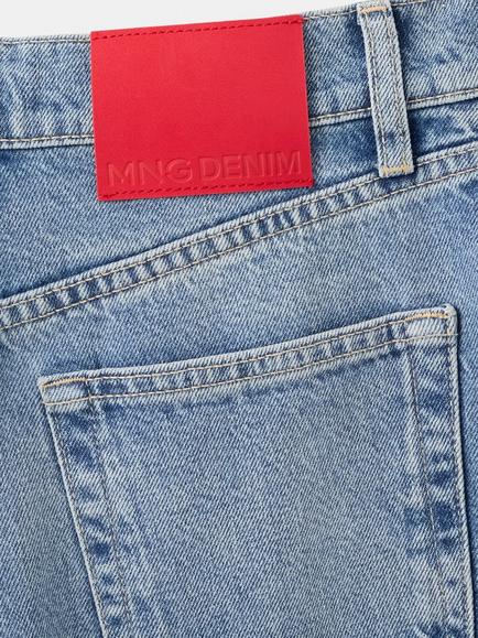 Mango High Waisted Denim Mom Fit Jeans, Blue - view 2, Blue