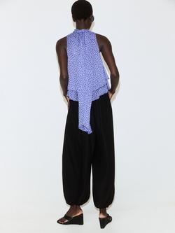 Mango Polka Dot Blouse, Blue - view 2, Blue