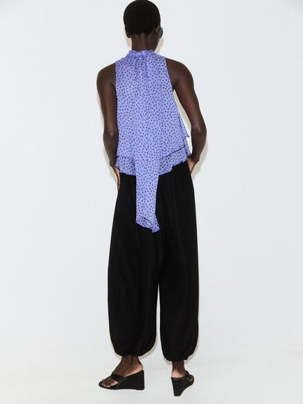 Mango Polka Dot Blouse, Blue - view 2, Blue