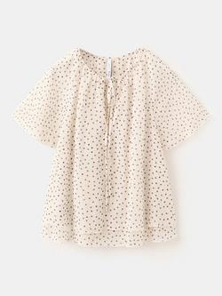 Mango Polka Dot Blouse, Off White