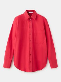 Mango Relaxed Fit Long Sleeve Shirt, Red, Red
