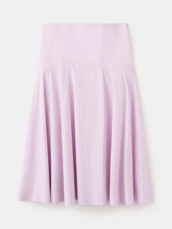 Mango High Waisted Flared Midi Skirt, Mauve, Mauve