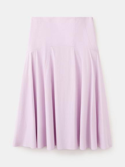 Mango High Waisted Flared Midi Skirt, Mauve, Mauve