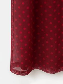 Mango Polka Dot A-Line Midi Skirt, Red - view 2, Red