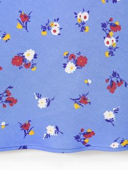 Mango Mid Rise A-Line Floral Mini Skirt, Sky Blue - view 2, Sky Blue