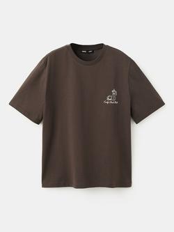 Mango Slogan T-Shirt, Brown, Brown