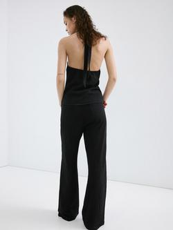 Mango V-Neck Button Up Top, Black - view 2, Black