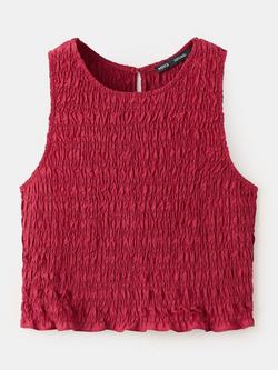Mango Smocked Top, Red