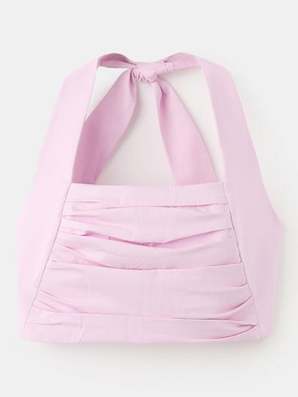 Mango Halterneck Copped Top, Mauve, Mauve