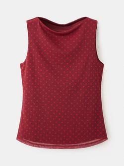 Mango Cowl Neck Shell Top, Red, Red