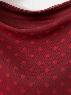 Mango Cowl Neck Shell Top, Red - view 2, Red