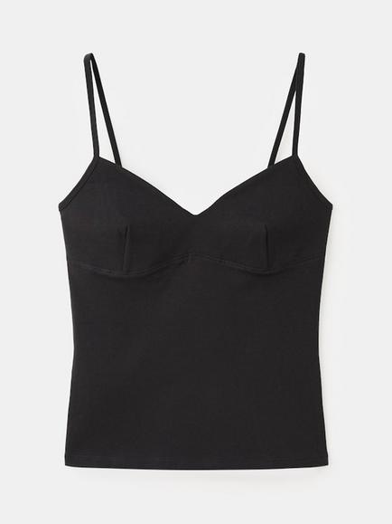 Mango Sleeveless V-Neck Cami Top, Black, Black