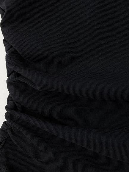 Mango Racer Back Ruched High Neck Vest - view 2, Black