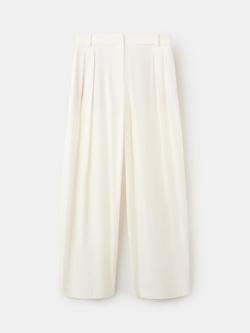 Mango Kas Cotton Rich Wide Leg Trousers, White, White