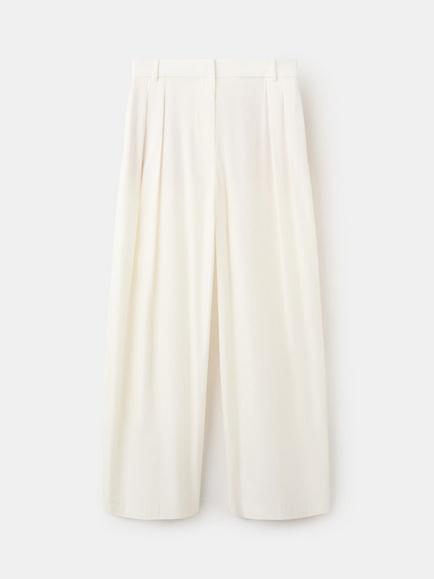 Mango Kas Cotton Rich Wide Leg Trousers, White, White