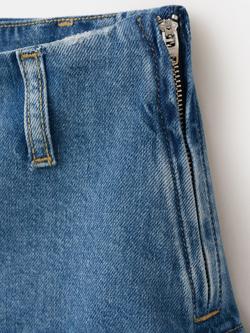 Mango High Waist Ruffle Mini Shorts, Mid Blue - view 2, Mid Blue
