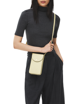Radley Mayhill Road Leather Medium Phone Cross Body Bag, Lemongrass - view 2, Lemongrass