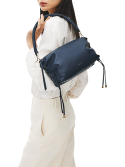 Radley Eden Row Leather Small Zip Top Cross Body Bag, Naval - view 2, Naval